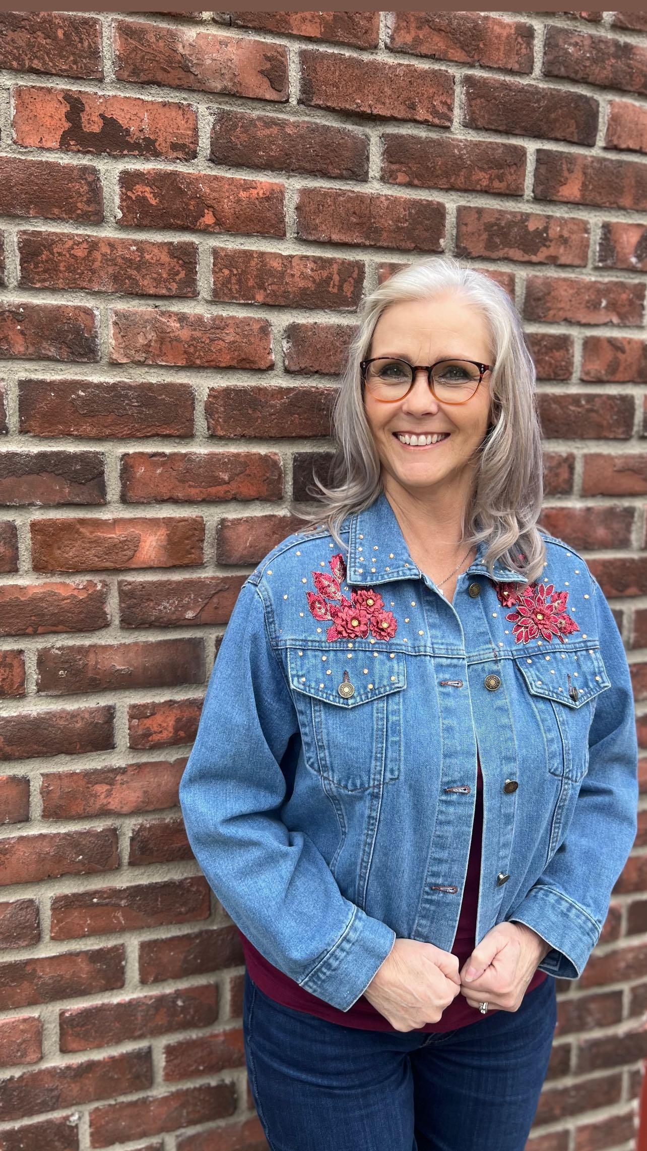 Denim and crystal jacket