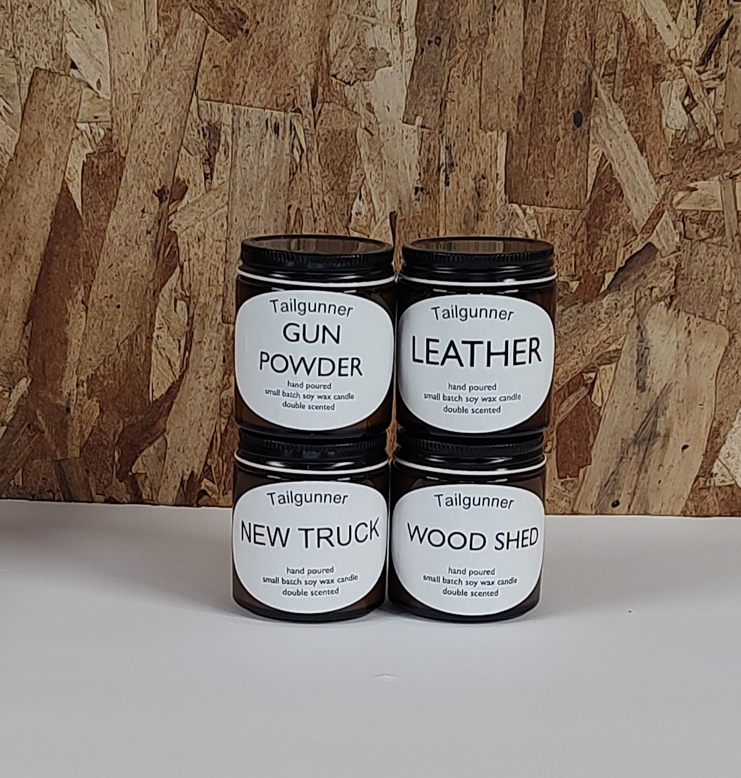 Leather scented candle