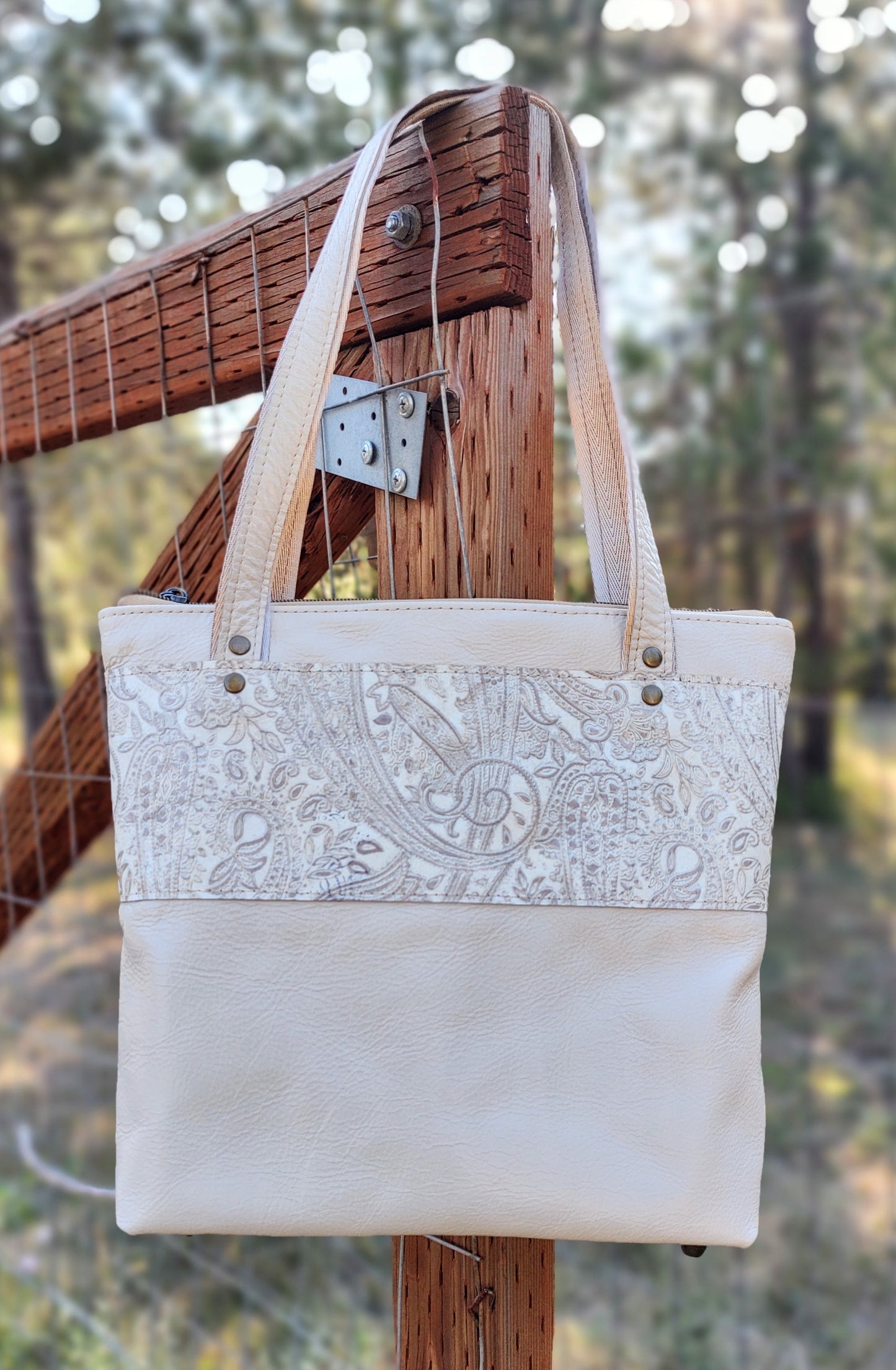 Pearlescent Leather Tote